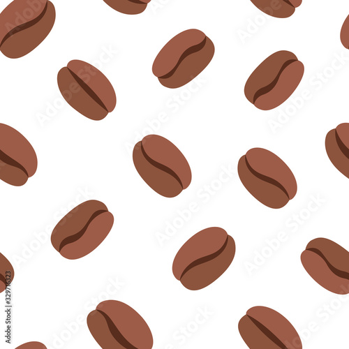 Simple coffee bean silhouette seamless pattern. Vector illustration for fashion, scrapbook, surface design