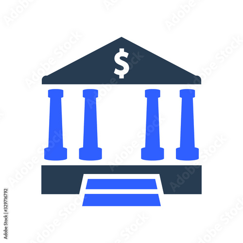 Bank, building icon