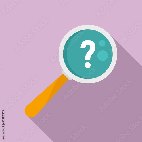 Request magnifier question icon. Flat illustration of request magnifier question vector icon for web design