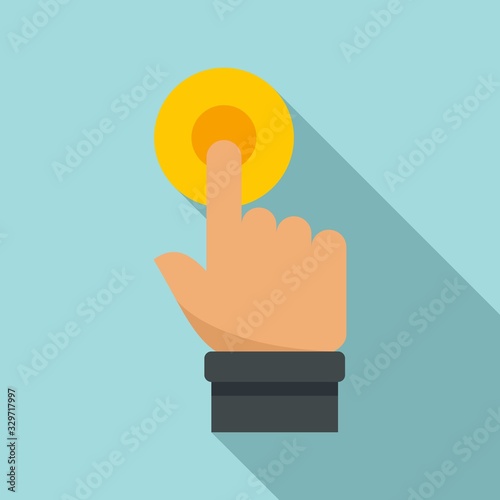 Request touch finger icon. Flat illustration of request touch finger vector icon for web design