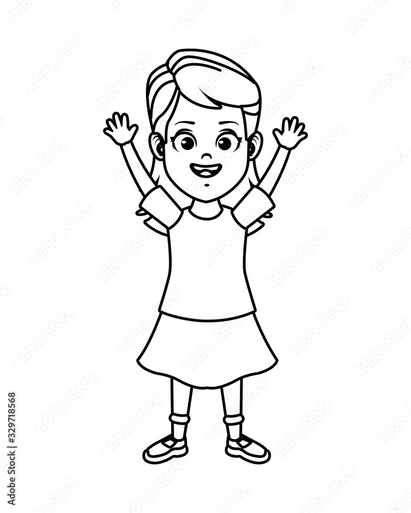 happy little girl avatar character