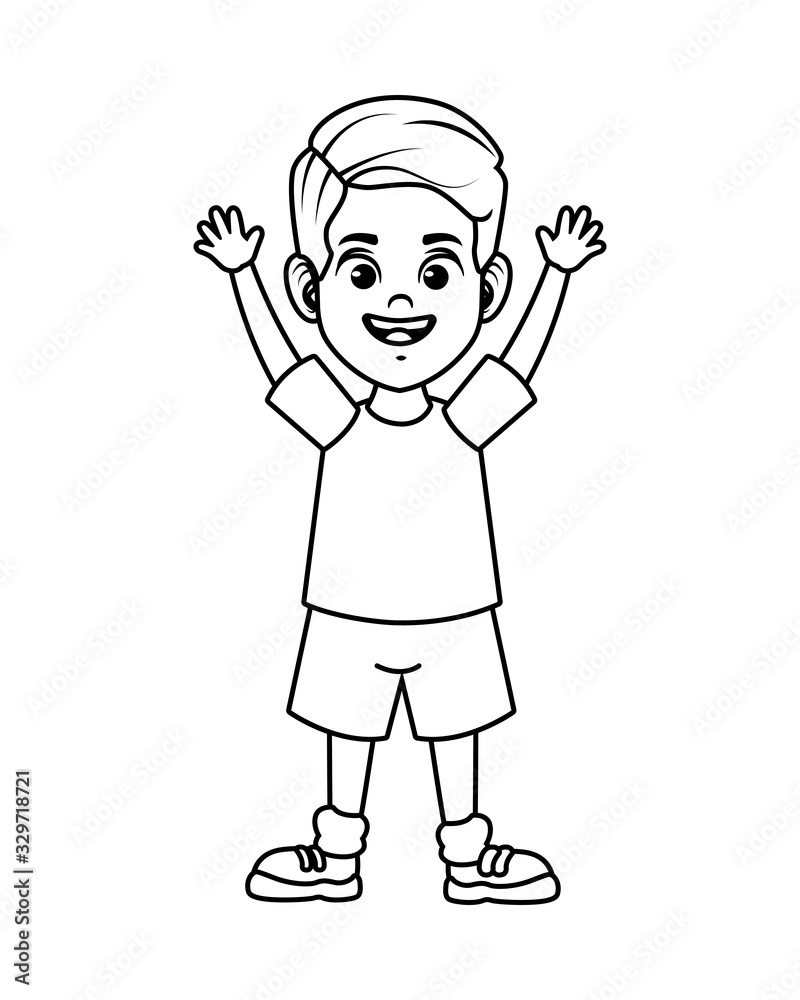 happy little boy avatar character