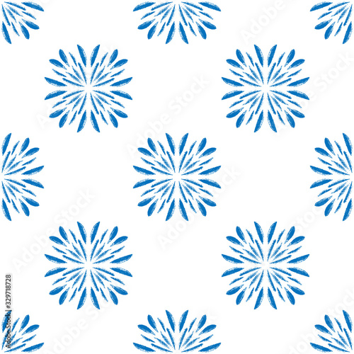 Blue winter seamless pattern, doodle elements for wrapping paper and textile.