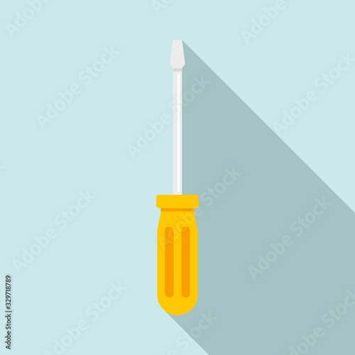 Line phone screwdriver icon. Flat illustration of line phone screwdriver vector icon for web design