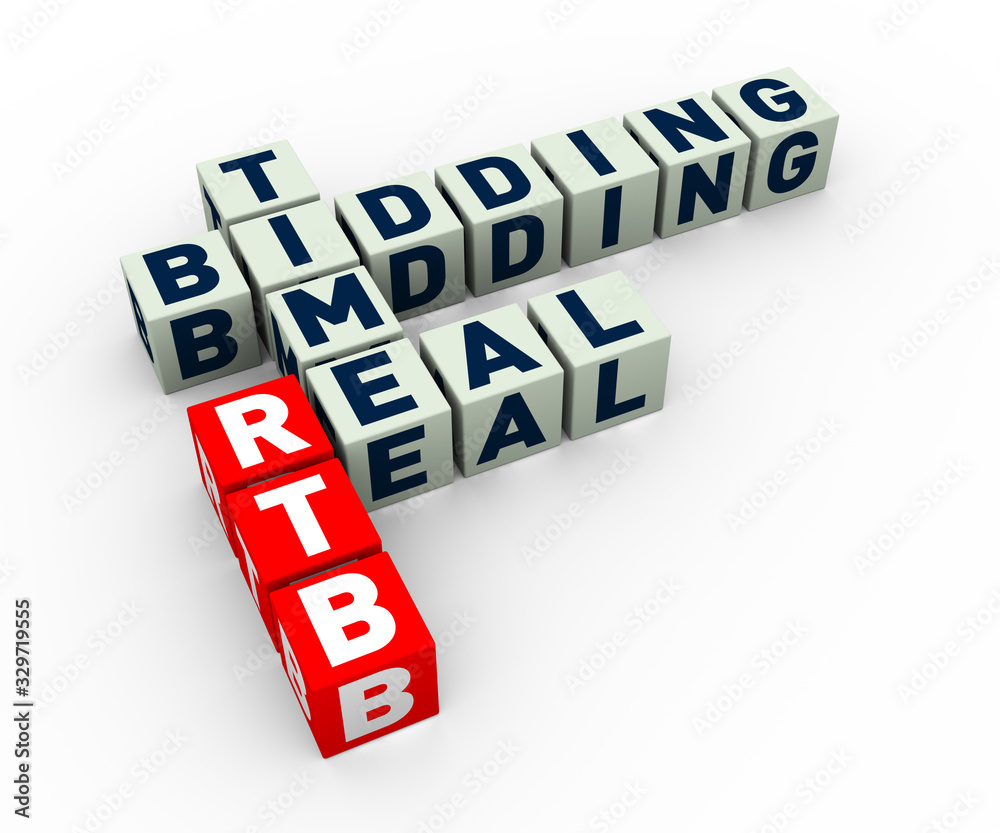 3d render of rtb real time bidding crossword 3d render of rtb real time bidding crossword