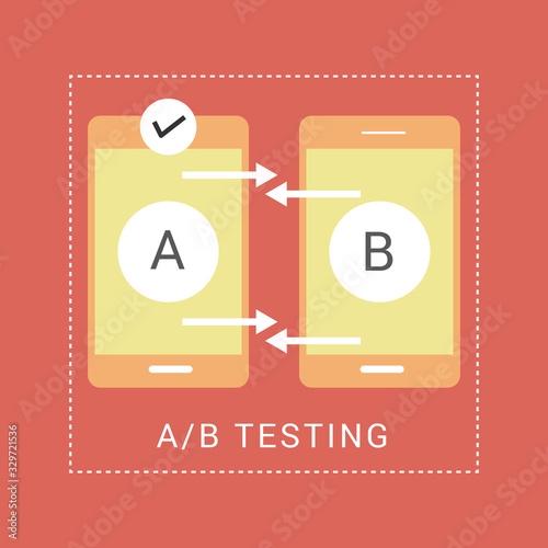 Vector illustration of ab testing flat design concept