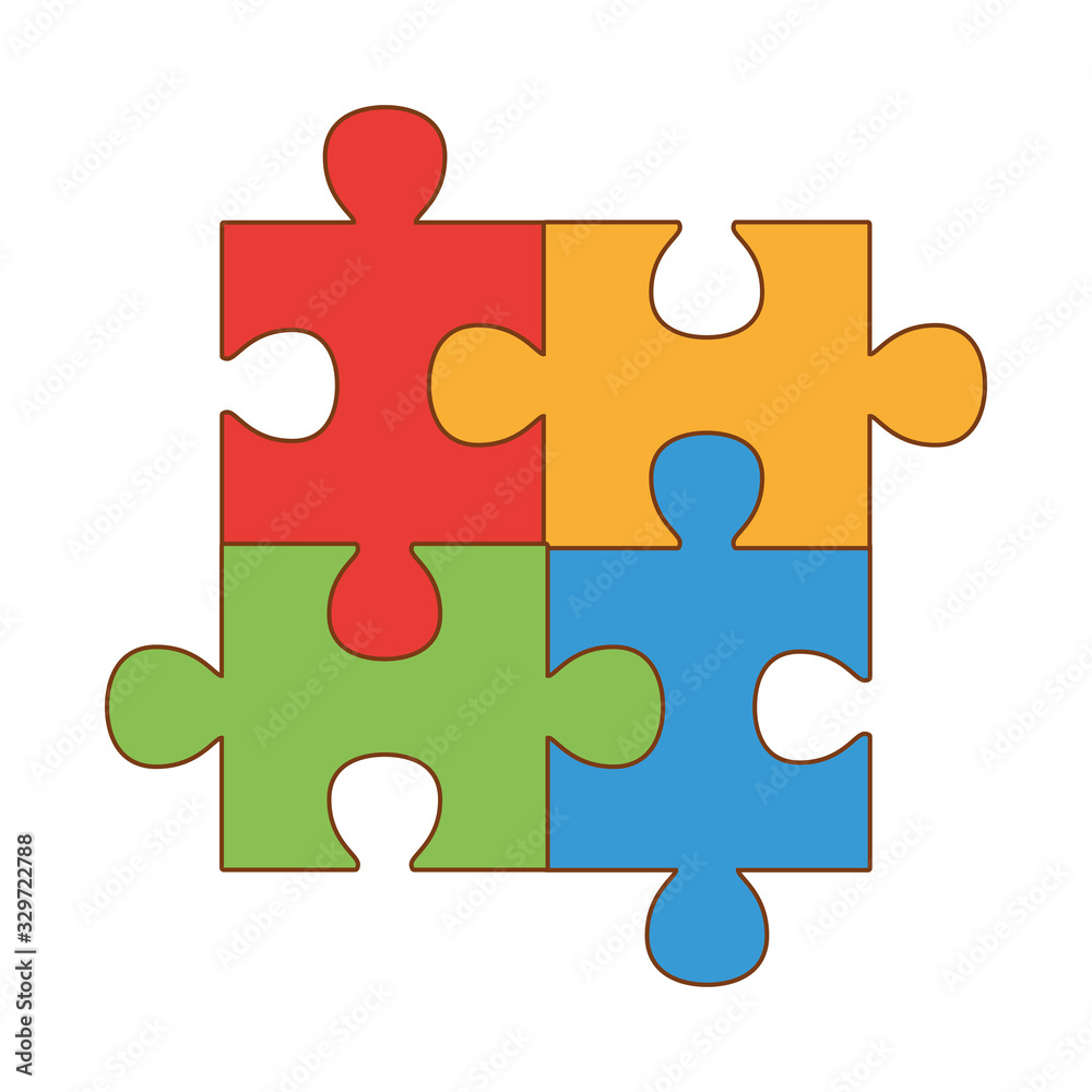 puzzle game pieces isolated icon puzzle game pieces isolated icon