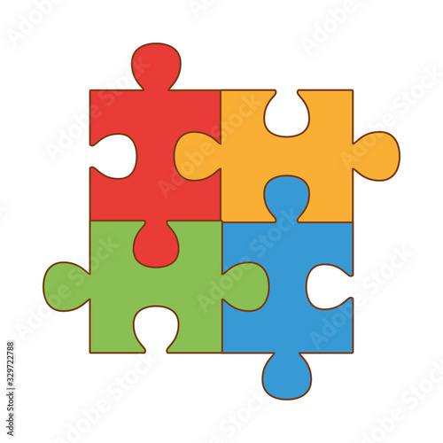 puzzle game pieces isolated icon