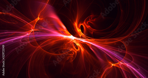 3D rendering abstract fractal light background