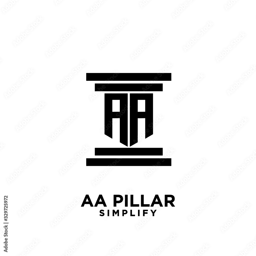 AA pillar letter initial law logo icon design vector AA pillar letter initial law logo icon design vector
