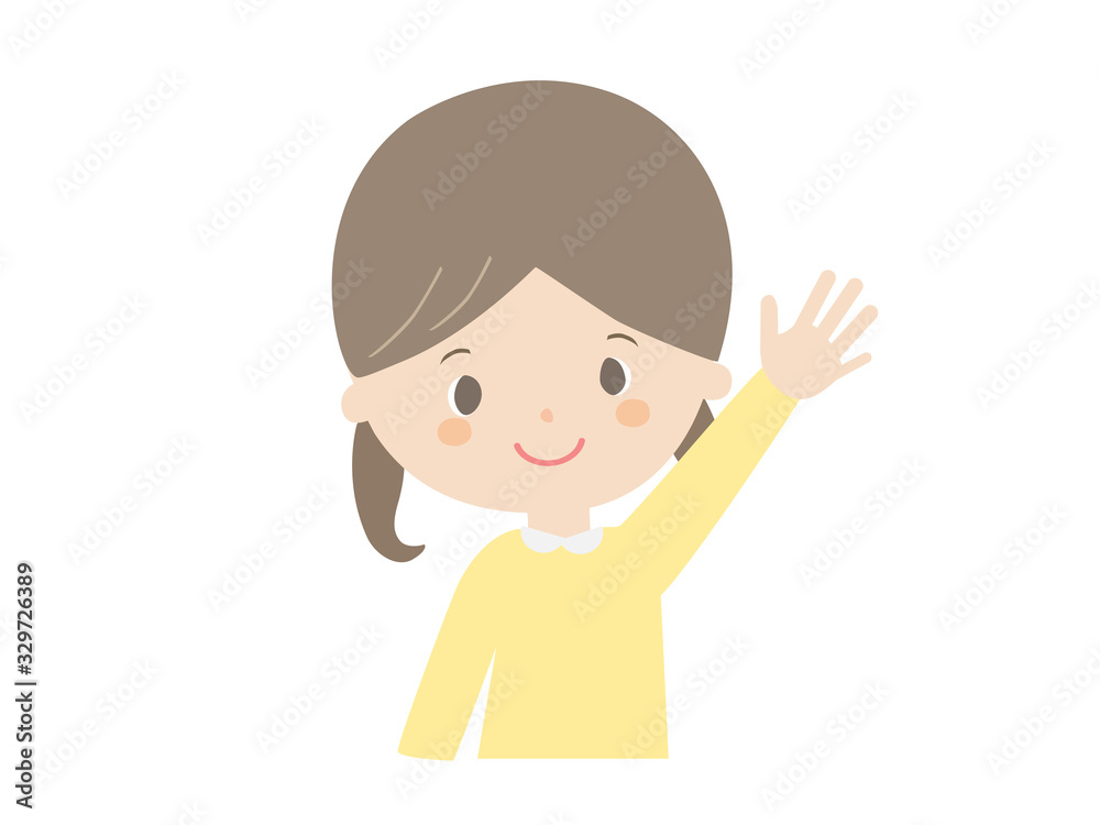 Girl raising hand