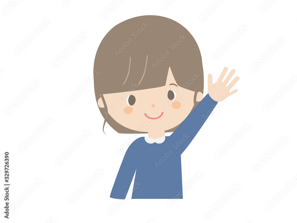 Girl raising hand