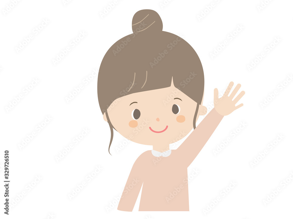 Girl raising hand