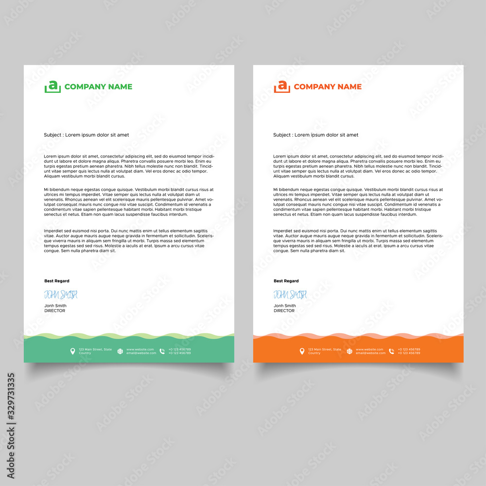  Business letterhead template minimal design
