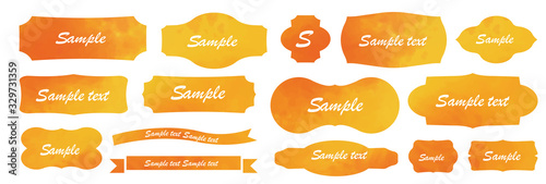 水彩テクスチャーのフレーム素材セット　えのぐ　背景　コピースペース　カラフル　メルヘン　ウエディング