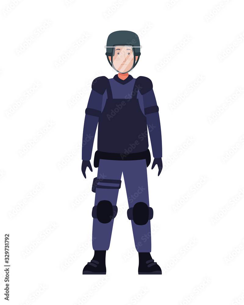 riot police with uniform character