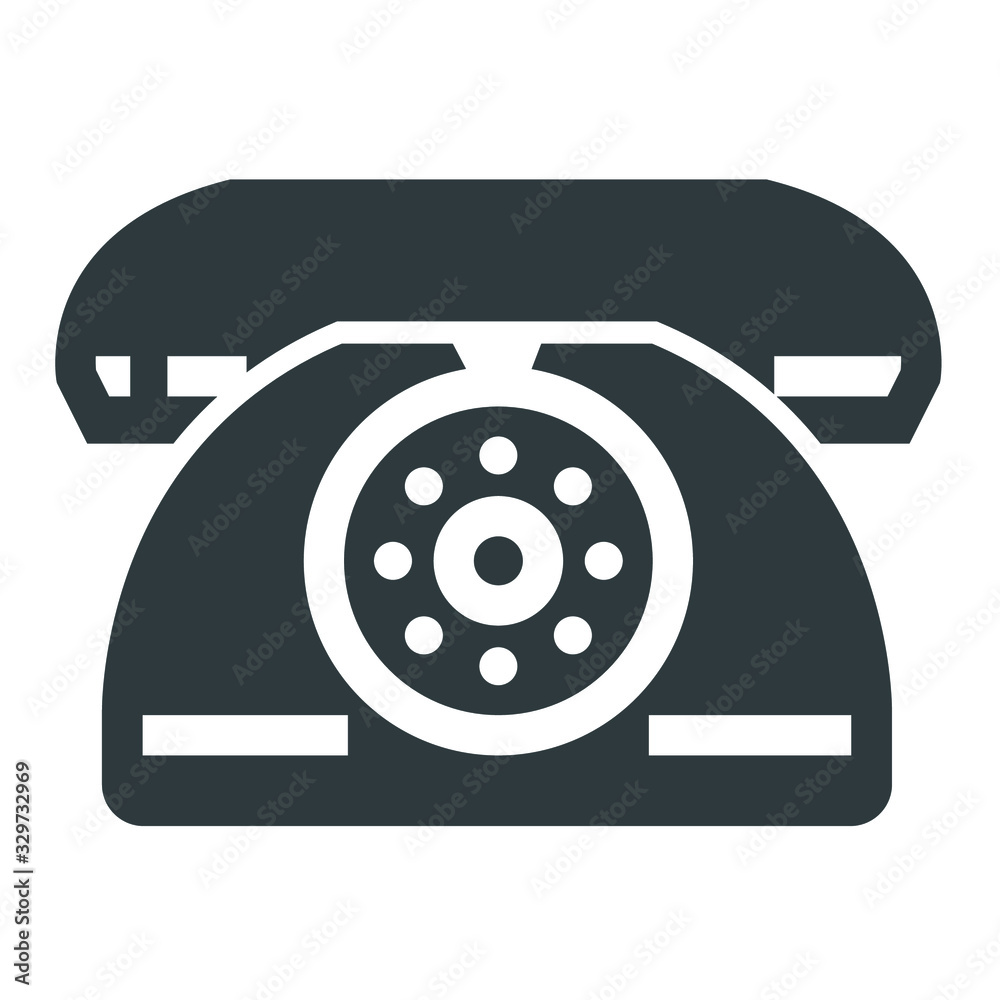 Retro phone black icon on white background Retro phone black icon on white background