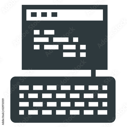 programming black icon on white background