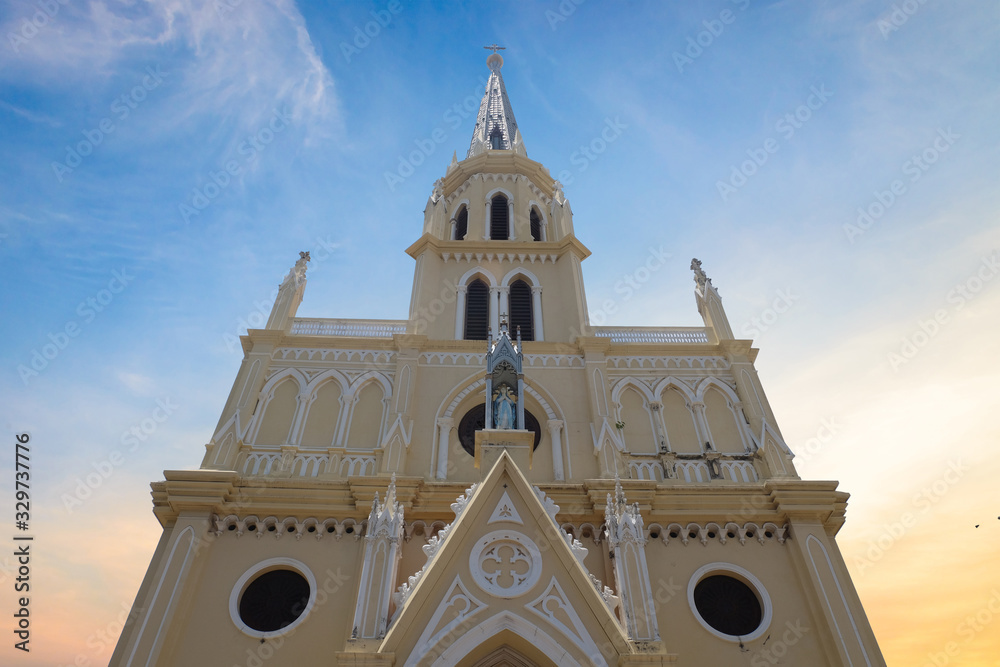 The Assumption Cathedral is the principal Roman Catholic church of Thailand, located within the grounds of Assumption College at 23 Oriental Avenue, New Road, in the Bang Rak district of Bangkok.