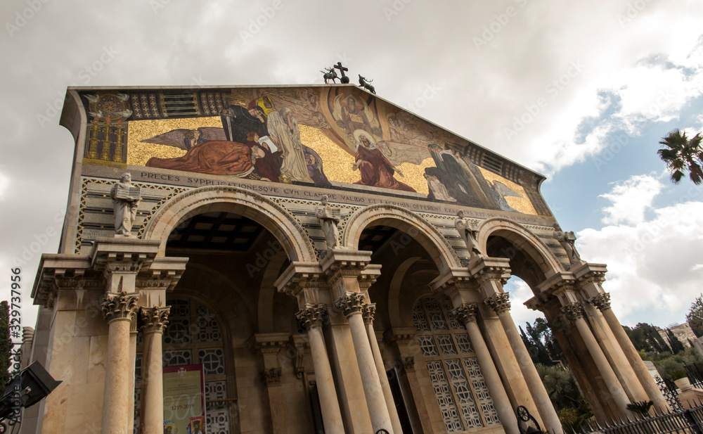 Jerusalem, Israel January 30, 2020:The Church of All Nations, also known as the Church of the Agony, is a Roman Catholic church located on the Mount of Olives in Jerusalem