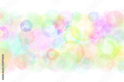水彩 水玉 カラフル 虹 背景