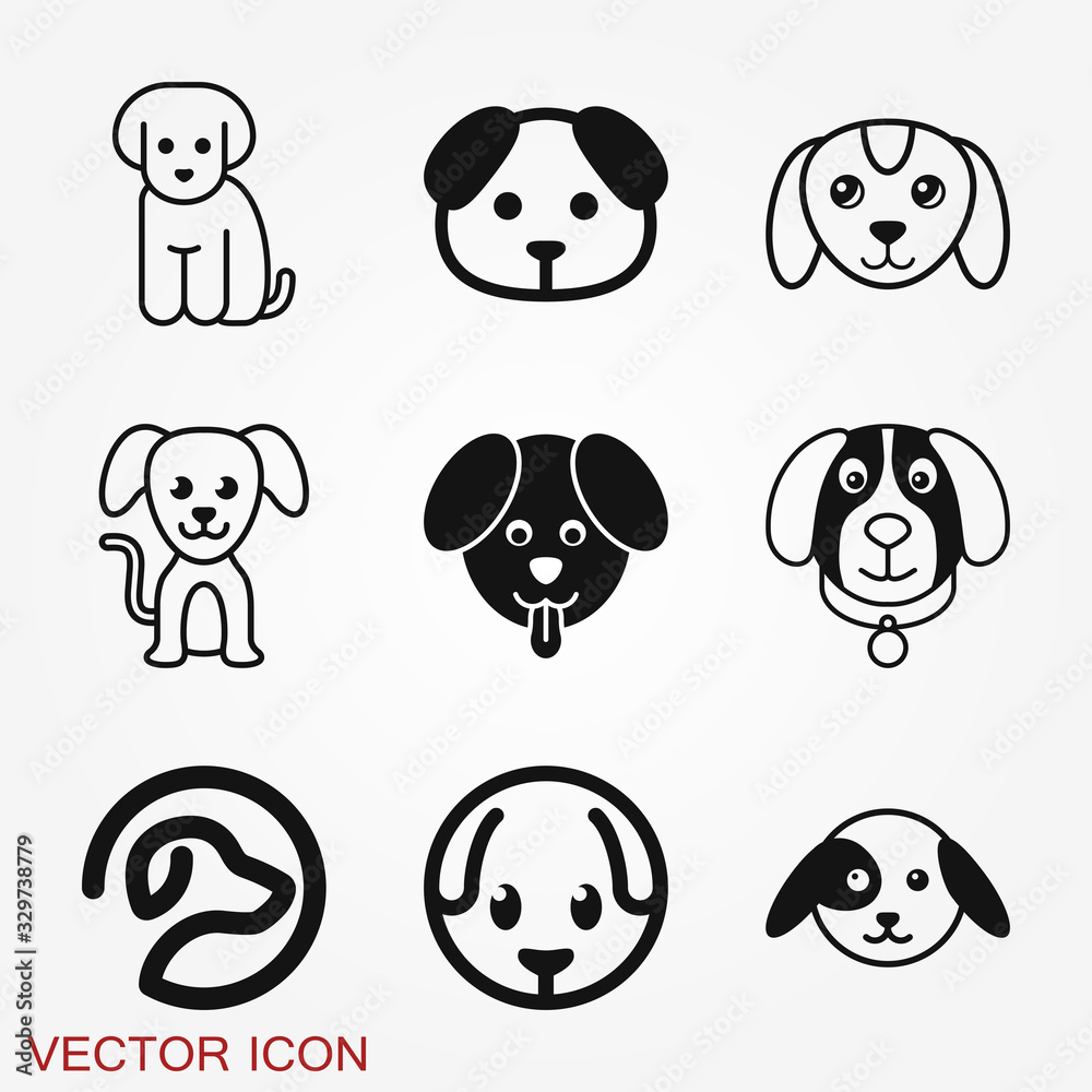 Puppy icon. Dog symbol. Vector element for your design