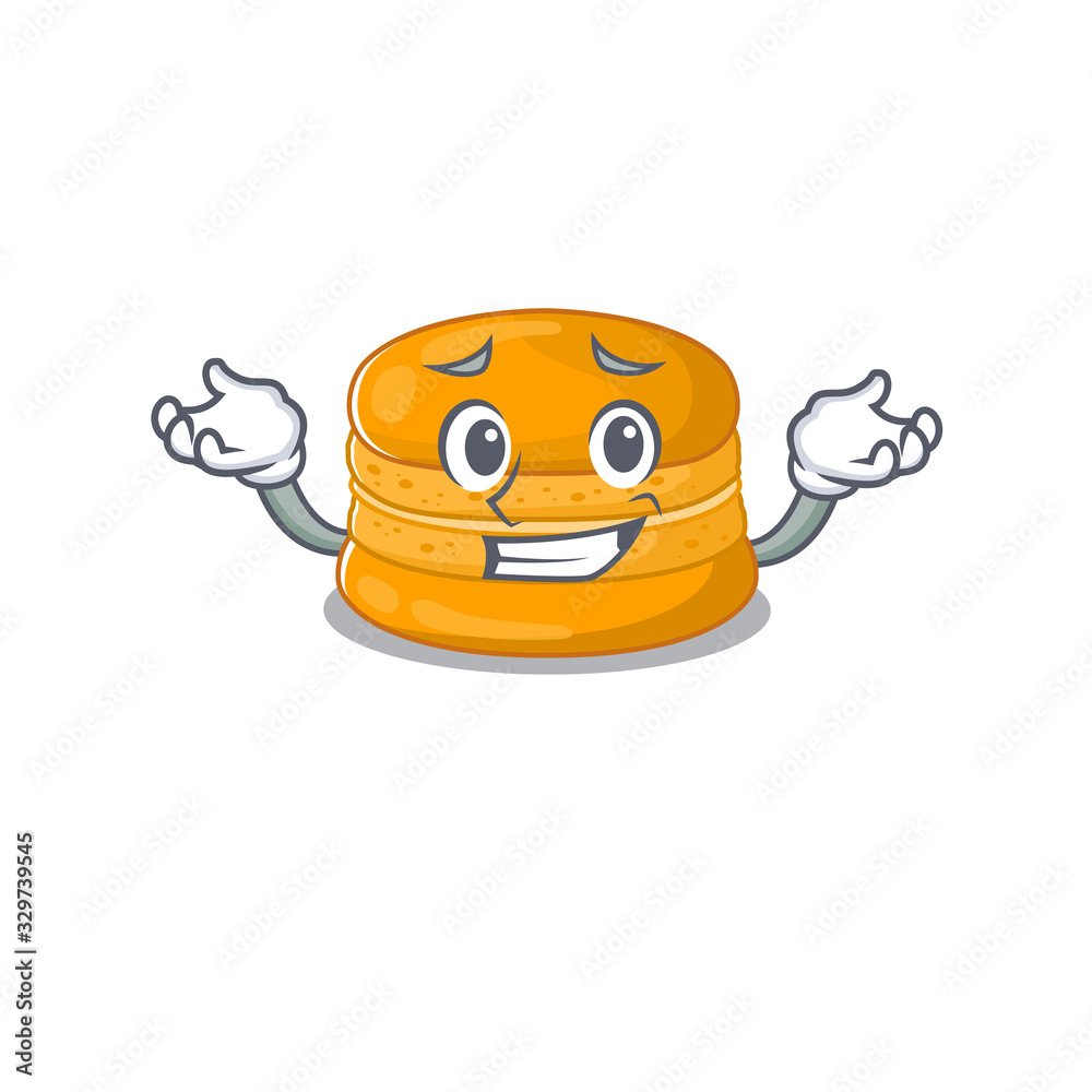 Happy face of orange macaron mascot cartoon style Happy face of orange macaron mascot cartoon style