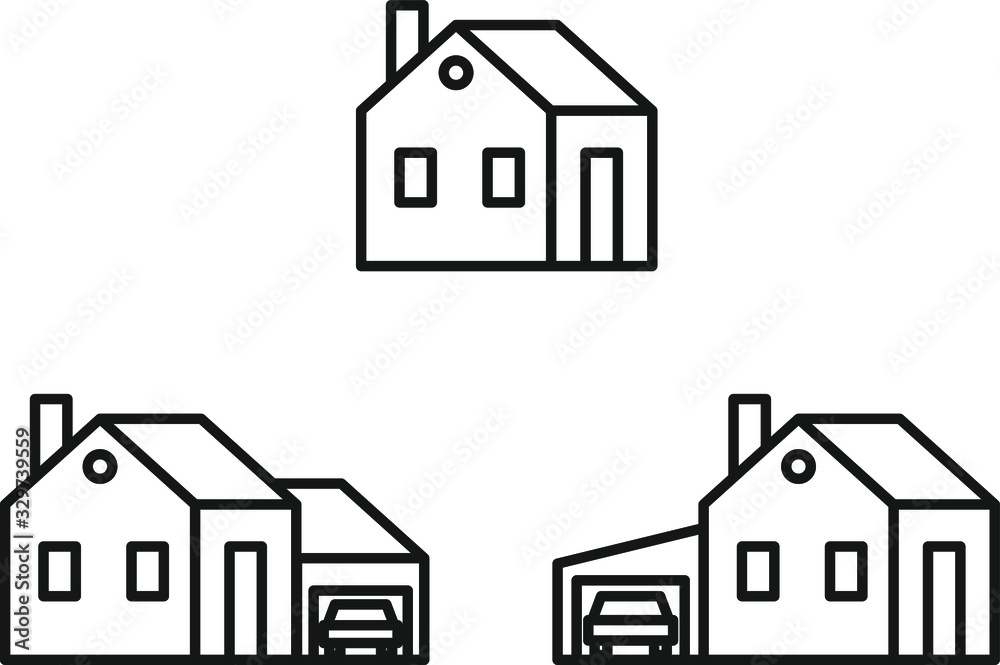 home with garage icon , vector illustration