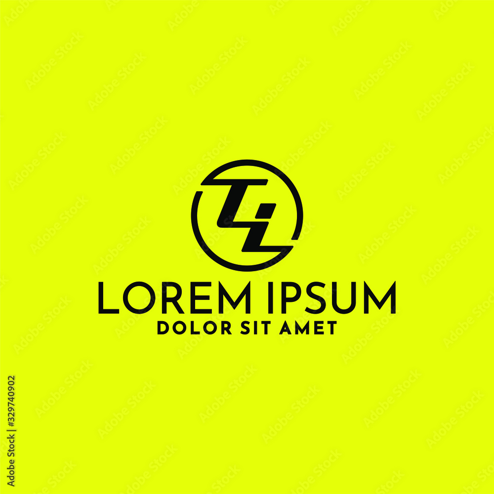 Initial letter TL logo template with circle and fast movement font illustration in flat design monogram symbol Initial letter TL logo template with circle and fast movement font illustration in flat design monogram symbol