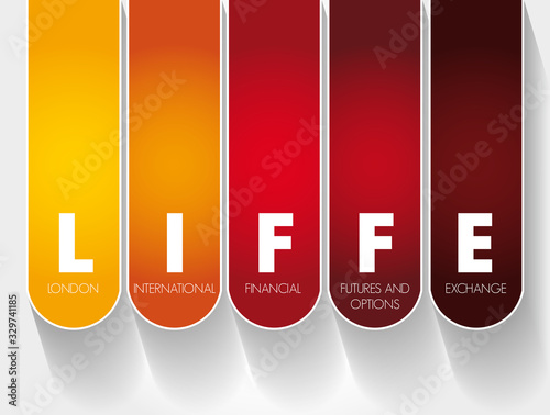 LIFFE - London International Financial Futures and Options Exchange acronym, business concept background photo