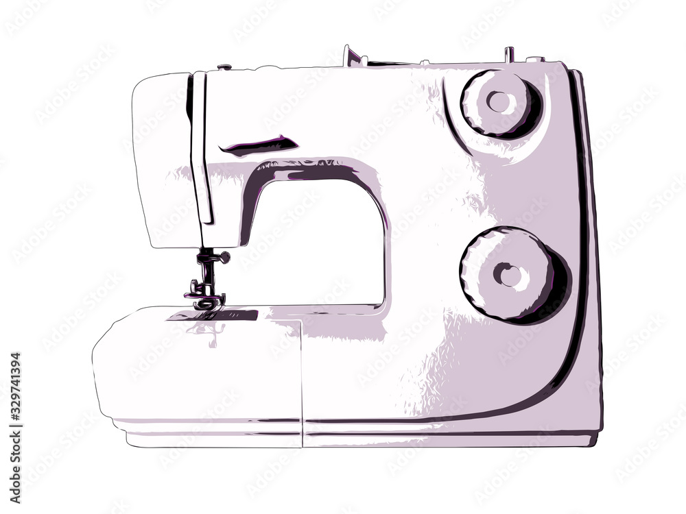 Blank sewing machine on a white background