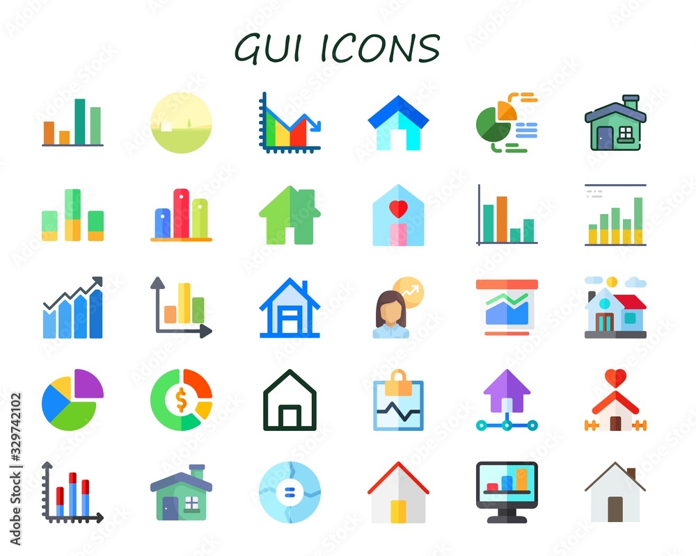 Obraz premium Modern Simple Set of gui Vector flat Icons