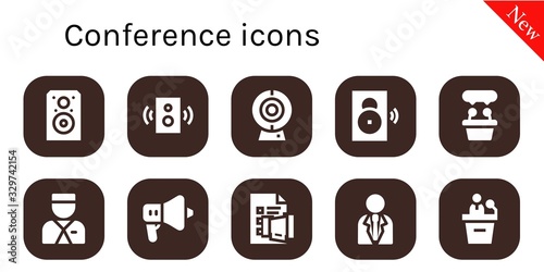 Modern Simple Set of conference Vector filled Icons