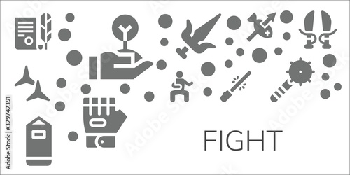 fight icon set
