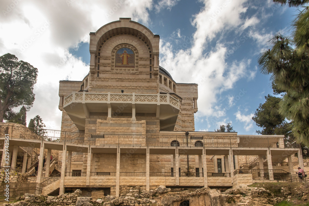A view of Church of St. Peter in Gallicantu on Zion Mount in Jerusalem Old city area