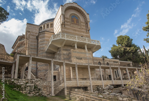 A view of Church of St. Peter in Gallicantu on Zion Mount in Jerusalem Old city area photo