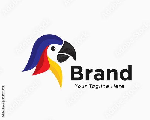 Simple head parrots logo design inspiration