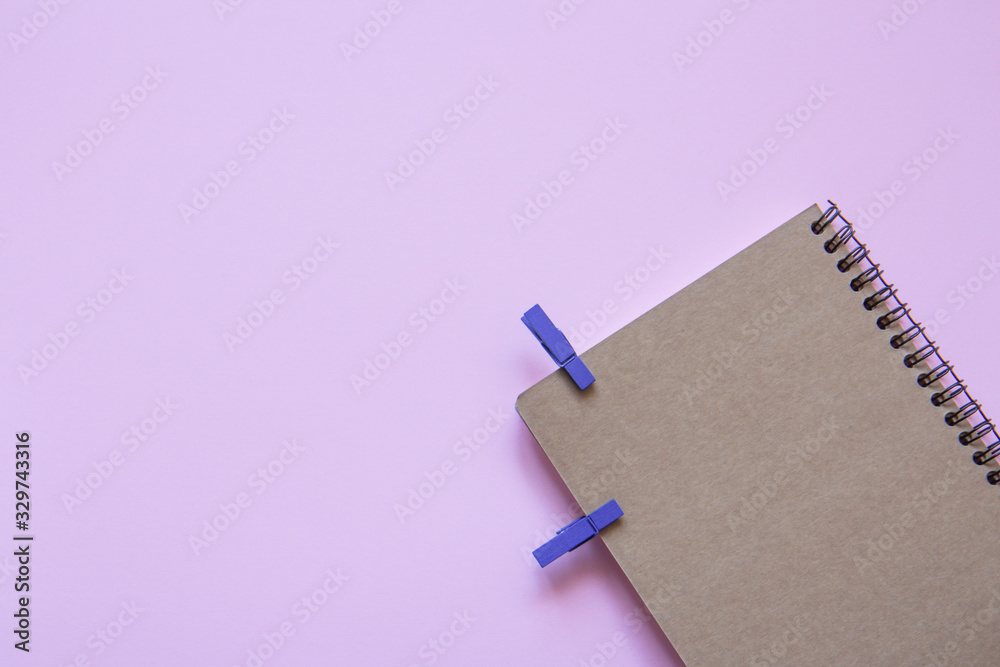 Set of stationery on pink background. Flat lay Set of stationery on pink background. Flat lay