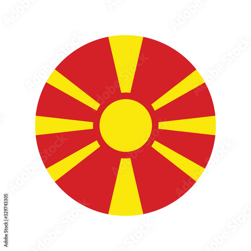 Free Download Macedonia national flag, National flag of Macedonia. Shiny round button with shadow. - GFXLoad