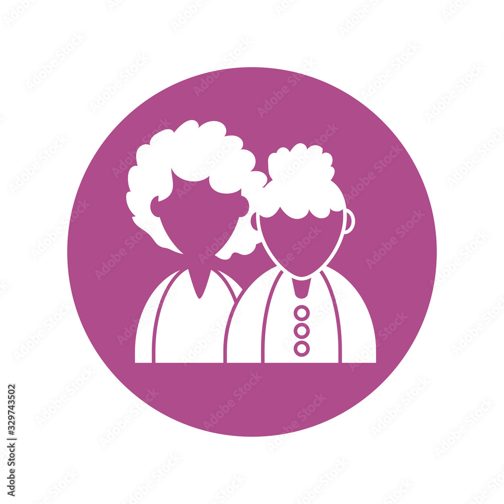 grandmother and daughter woman, silhouette style icon grandmother and daughter woman, silhouette style icon