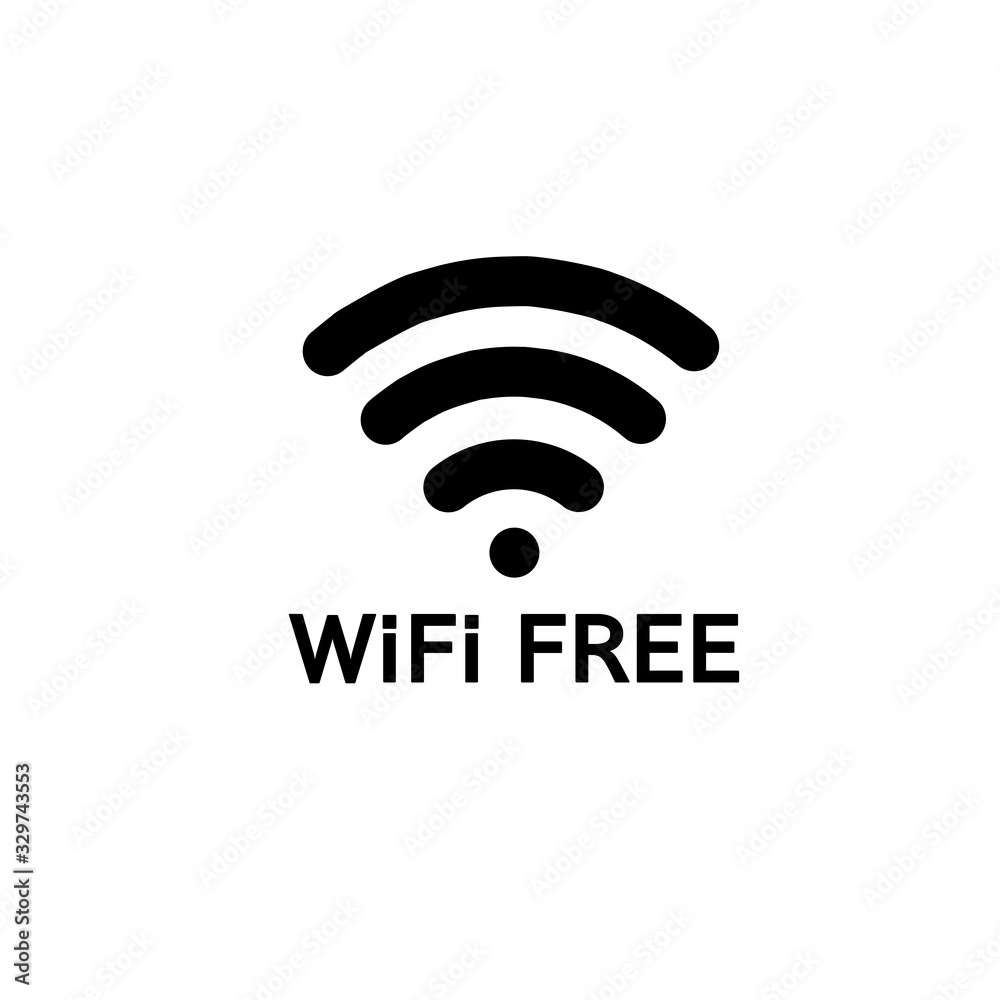 Wi-Fi icon, free zone. Raster illustration Wi-Fi icon, free zone. Raster illustration