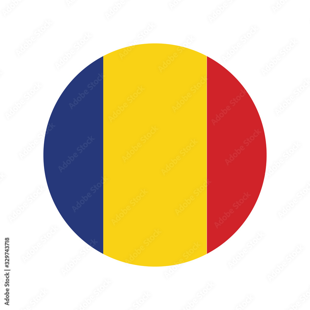 flag - Romania, button flat design with romania flag, Abstract illustration: button with flag from Romania country.
