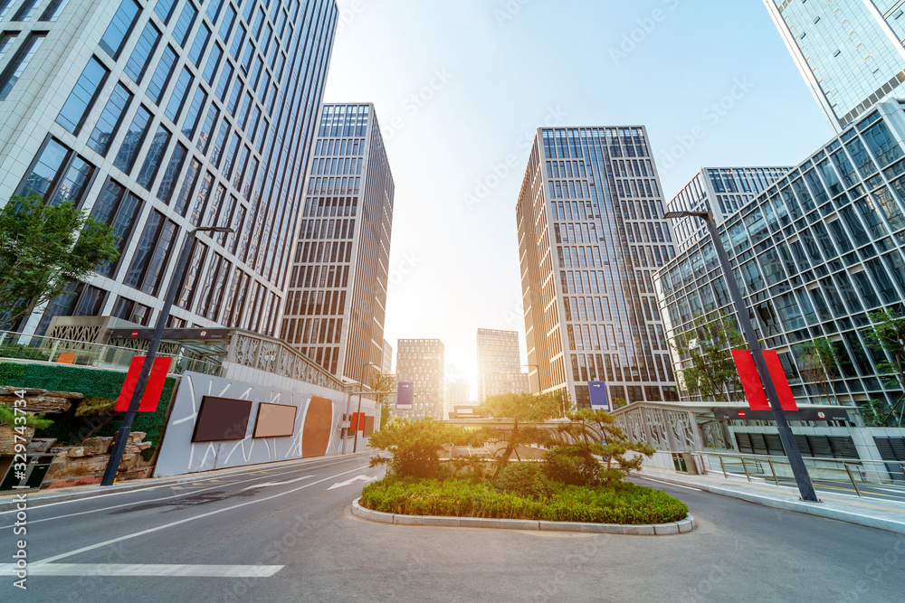 Obraz premium Financial district skyscraper