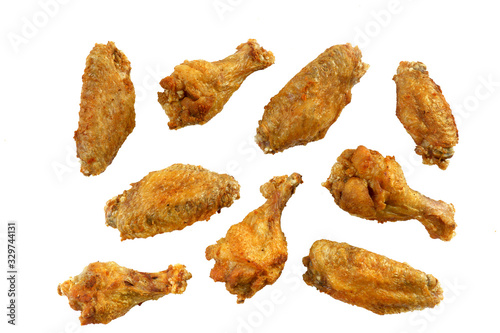 fried chicken wings on a white background