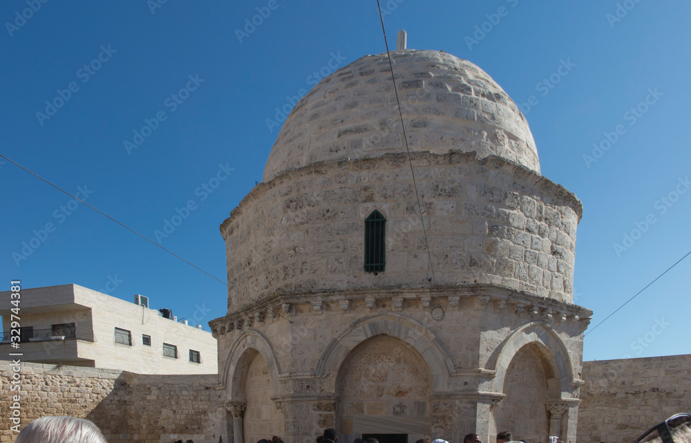The Chapel of the Ascension on Mount Eleon - Mount of Olives in East Jerusalem