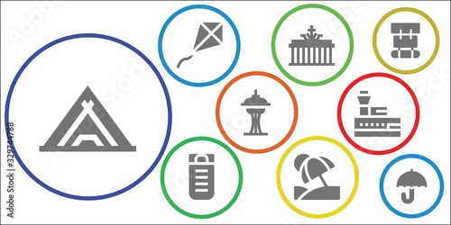 tourism icon set