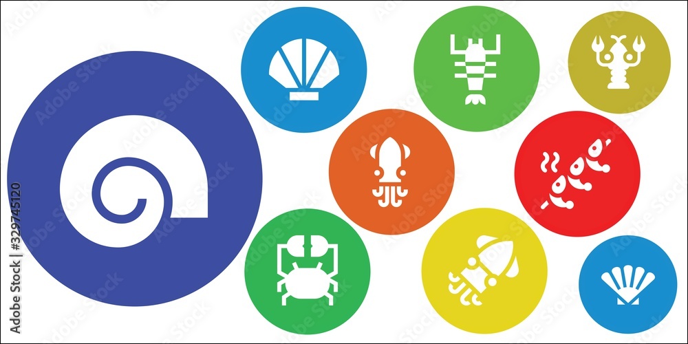 shellfish icon set shellfish icon set