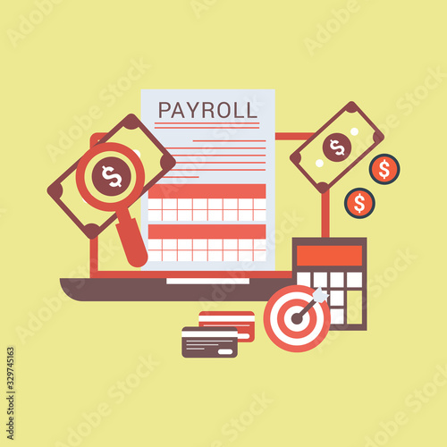 payroll salary accounting payment wages money calculator icon symbol