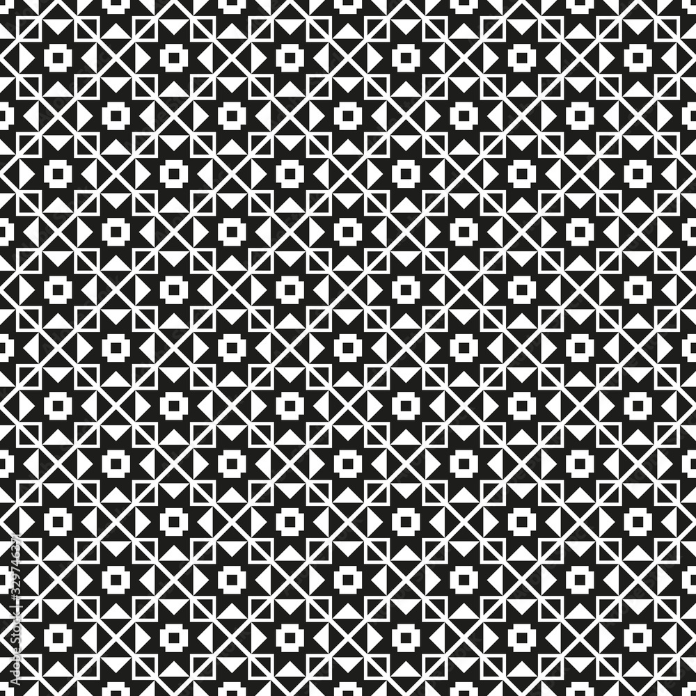 Geometric pattern in black and white. Vector seamless pattern.