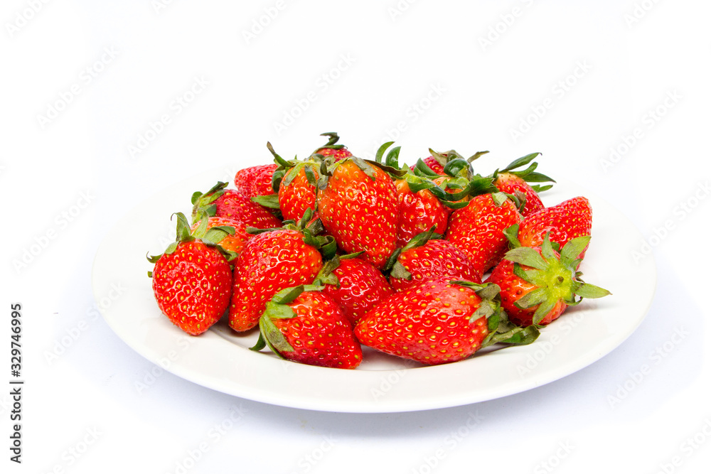fresh strawberry in white plate fresh strawberry in white plate